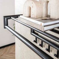 Garderobe Tubo Kleiderstange und Hutablage 10 Haken / Matt dunkelgrau