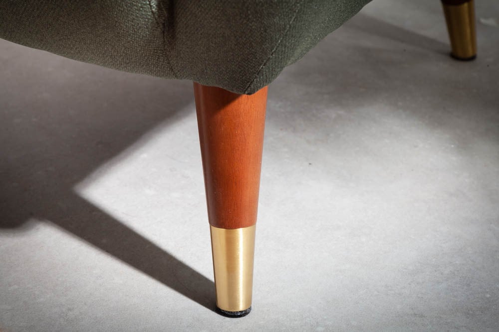 DON Retro Design Sessel Fußkappen mit Federkern