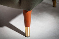 DON Retro Design Sessel Fußkappen mit Federkern