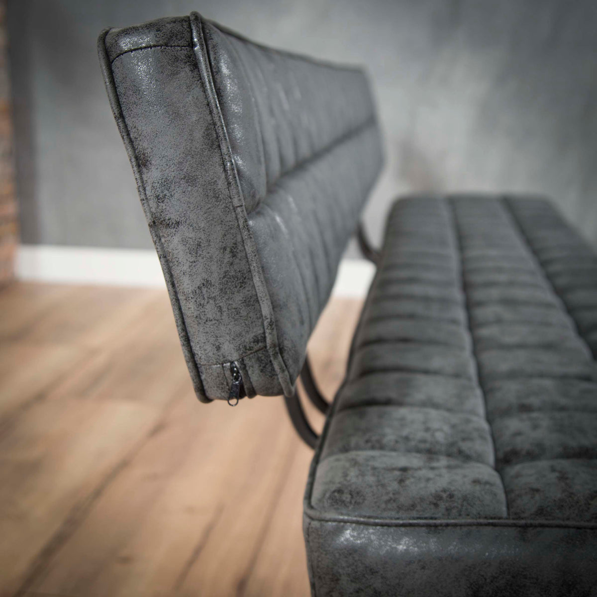 Esszimmerbank 180cm / Wax PU schwarz