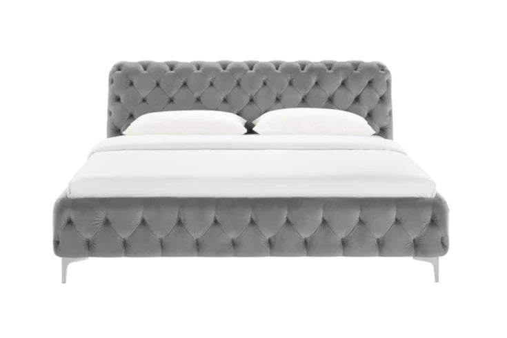 MODERN BAROCK Design Doppelbett 180x200cm Samt Chesterfield Kingsize-Bett