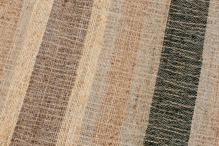 INKA Handgewebter Teppich 230x160cm beige braun gestreift aus Hanf