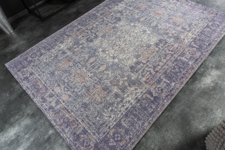 OLD MARRAKESCH Orientalischer Baumwoll-Teppich 230x160cm blau Vintage Muster