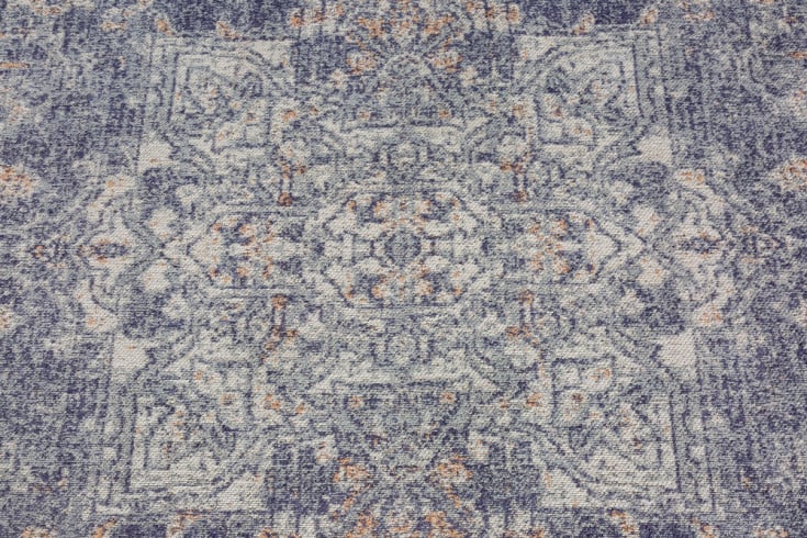 OLD MARRAKESCH Orientalischer Baumwoll-Teppich 230x160cm blau Vintage Muster