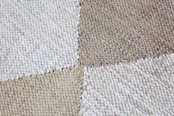 GALERIA Handgewebter Teppich 230x160cm beige braun Baumwolle Rautenmuster