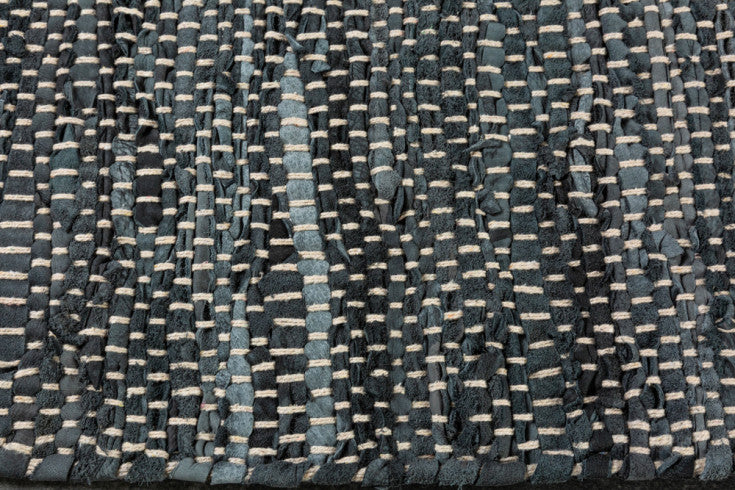 PURE Echtleder Teppich 230x160cm aus Leder und Hanf