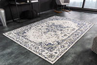 HERITAGE Vintage Teppich 230x160cm beige grau blau verwaschen Used Look