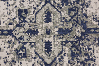 HERITAGE Vintage Teppich 230x160cm beige grau blau verwaschen Used Look