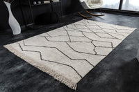 EUPHORIA Design Hochflor Teppich 230x160cm beige Baumwolle Linienmuster
