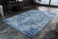 HERITAGE Orientalischer Baumwoll-Teppich 230x160cm blau Vintage Muster