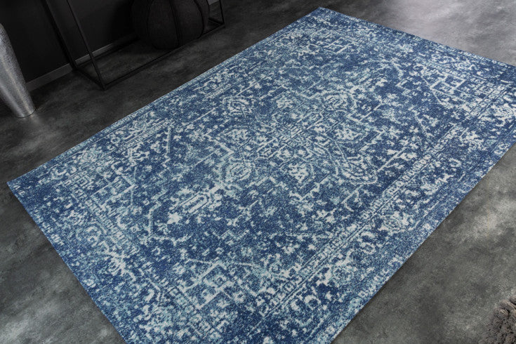 HERITAGE Orientalischer Baumwoll-Teppich 230x160cm blau Vintage Muster