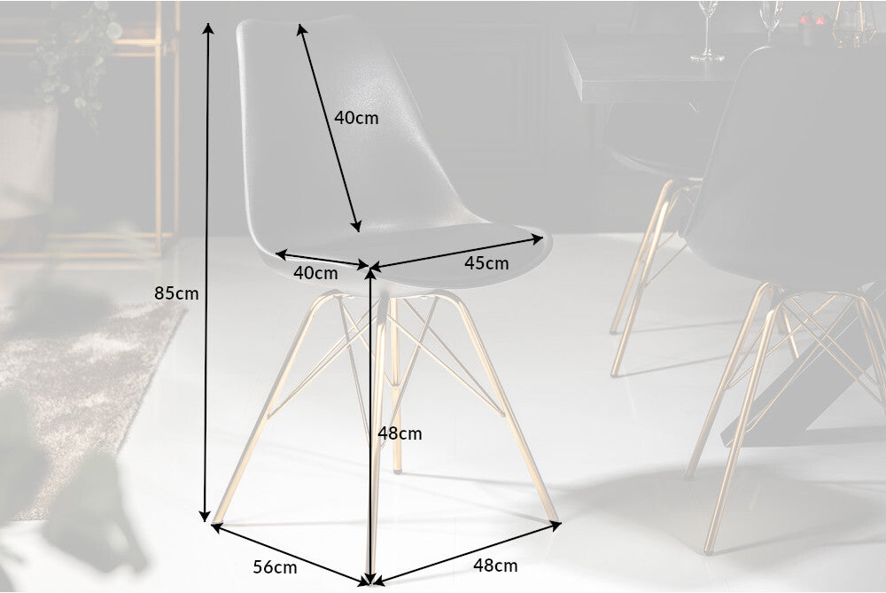 SCANDINAVIA MEISTERSTÜCKDesign Stuhl  goldene Beine