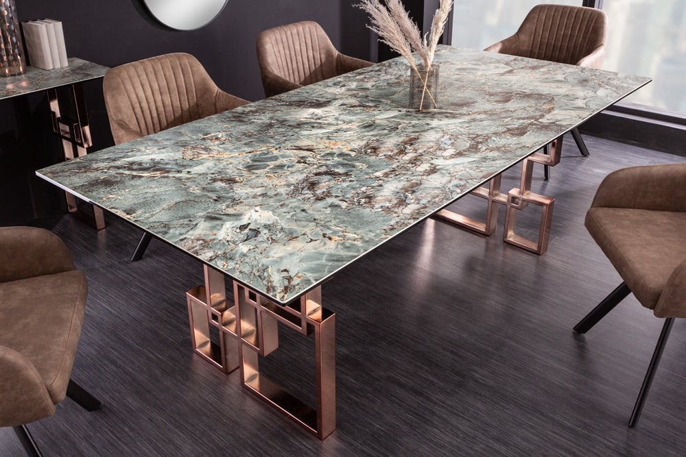 ATLANTIS design dining table 200cm turquoise ceramic made in Italy