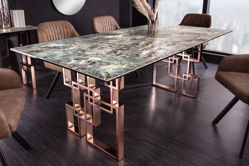 ATLANTIS design dining table 200cm turquoise ceramic made in Italy