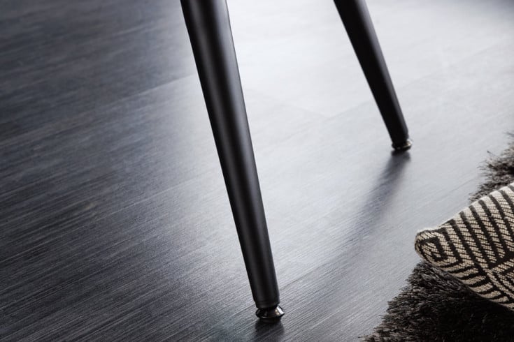SCANDINAVIA Design Sitzhocker 64cm Samt schwarze Metallbeine Fußablage