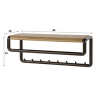 Garderobe Luno Kleiderstange und Hutablage 8 Haken / Drift brown