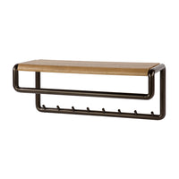 Garderobe Luno Kleiderstange und Hutablage 8 Haken / Drift brown