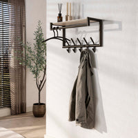 Garderobe Terra Kleiderstange und Hutablage Haken / Melamin Travertin