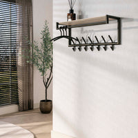 Garderobe Terra Kleiderstange und Hutablage Haken / Melamin Travertin