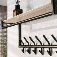 Garderobe Terra Kleiderstange und Hutablage Haken / Melamin Travertin