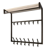 Garderobe Terra hoch Kleiderstange und Hutablage 3x7 Haken / Melamin Travertin
