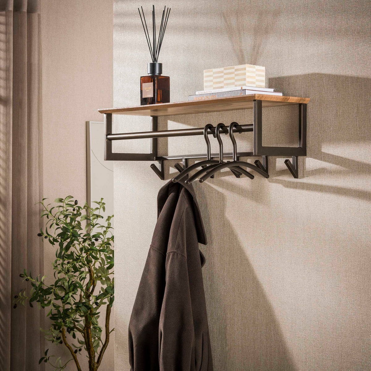 Garderobe Bruno 6 Haken / Drift brown