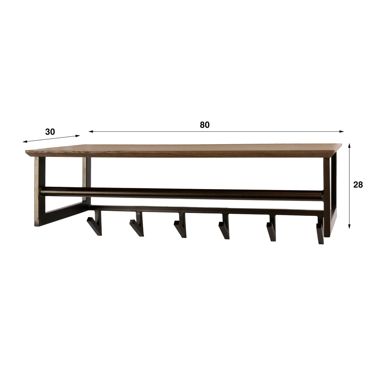 Garderobe Bruno 6 Haken / Drift brown