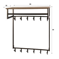 Garderobe Bruno hoch 2x6 Haken / Drift brown