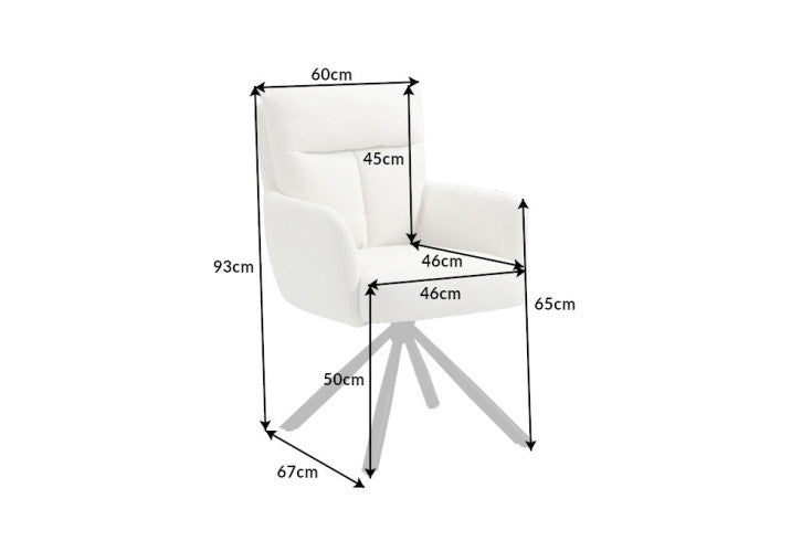BIG GEORGE Drehbarer Stuhl senfgelb Strukturstoff mit Armlehne Metall schwarz