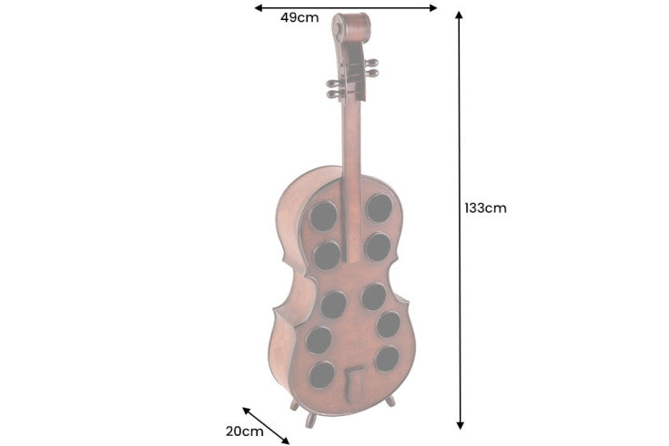 Extravagantes Weinregal CELLO 133cm braun Pinienholz für 10 Flaschen