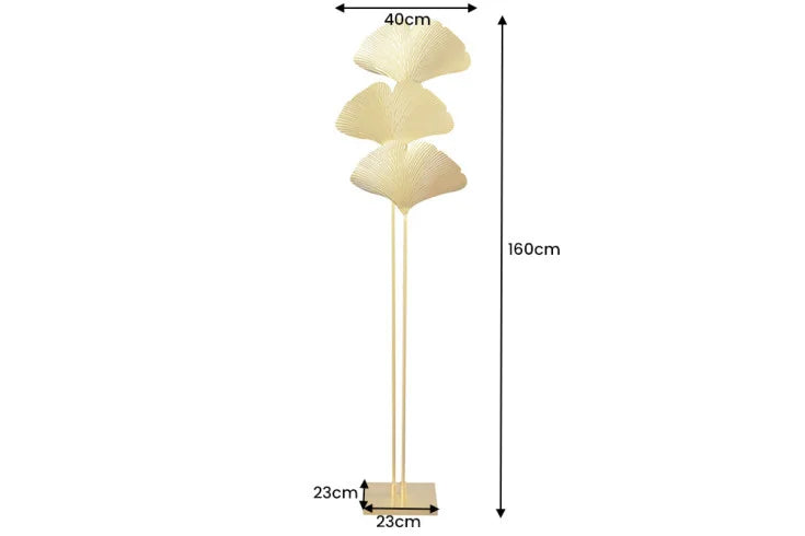GINKGO Design Stehlampe 160cm gold Metall