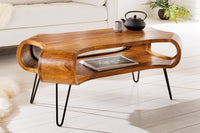 ORGANIC LIVING Couchtisch 100cm Sheesham Hairpin Legs Massivholz mit Stauraum