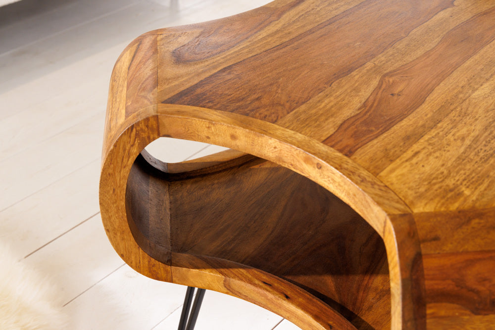 ORGANIC LIVING Couchtisch 100cm Sheesham Hairpin Legs Massivholz mit Stauraum