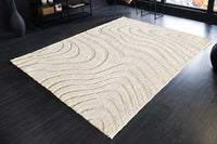 Design Teppich WAVE 240x170cm creme beige 3D-Effekt