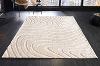 Design Teppich WAVE 240x170cm creme beige 3D-Effekt