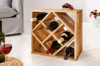 CUBUS Massivholz Weinregal 40cm Mango handmade Beistelltisch