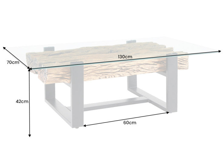 ARCHITECTURE Industrial coffee table 100cm oiled oak black frame