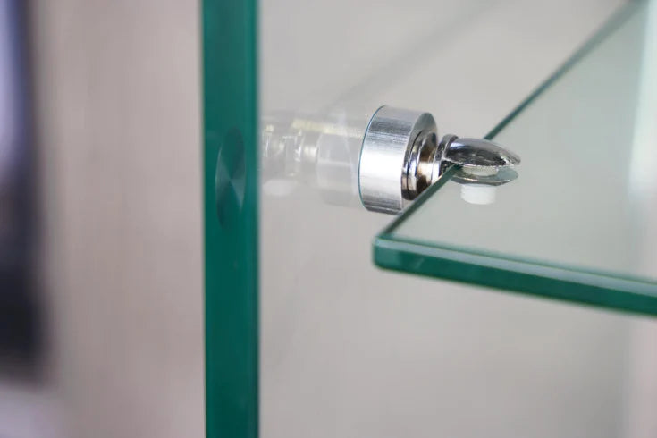 FANTOME Design Konsolentisch 100cm Glas transparent mit Ablage