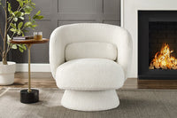 BOSSA NOVA Drehbarer Design Sessel 80cm Bouclé