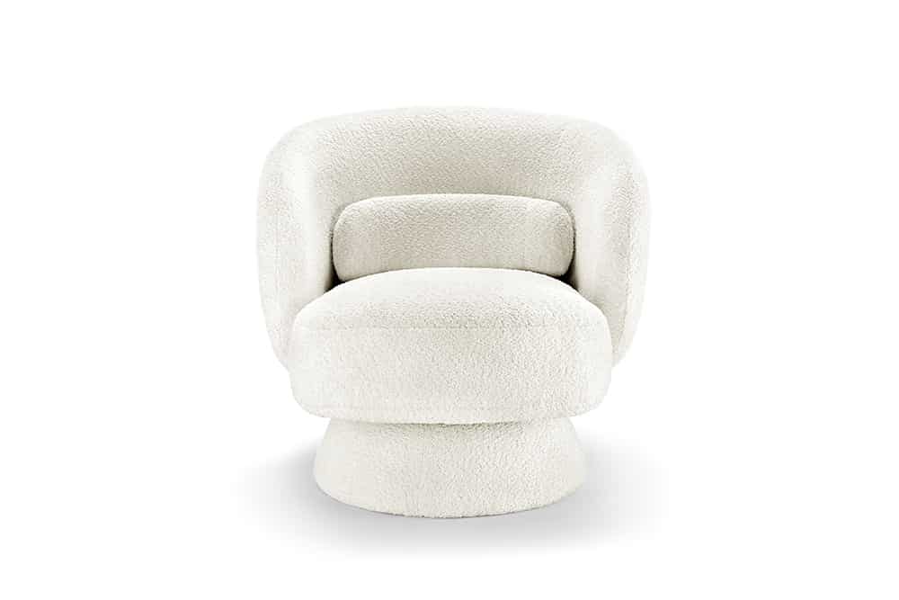 BOSSA NOVA Drehbarer Design Sessel 80cm Bouclé