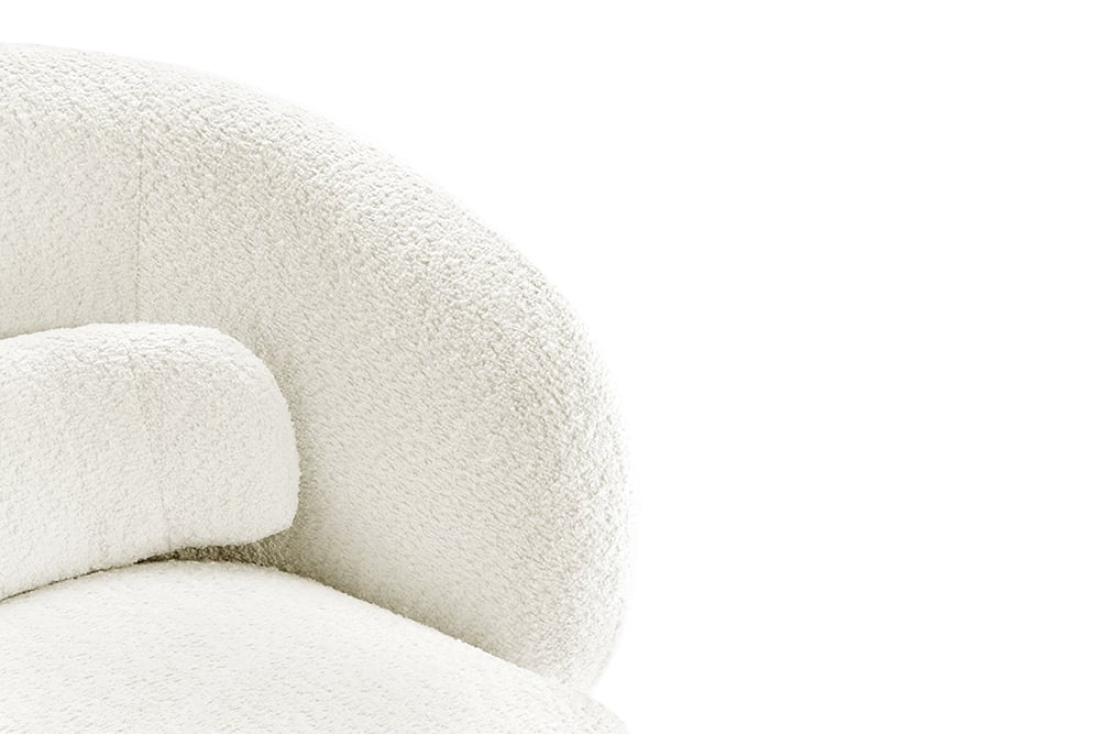 BOSSA NOVA Drehbarer Design Sessel 80cm Bouclé