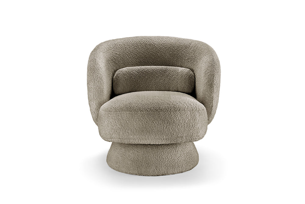 BOSSA NOVA Drehbarer Design Sessel 80cm Bouclé