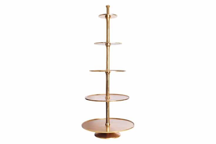 Design XXL Etagere ABSTRACT 150cm gold Metall mit fünf Etagen handmade