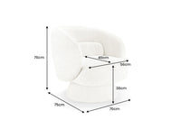 BOSSA NOVA Drehbarer Design Sessel 80cm Bouclé