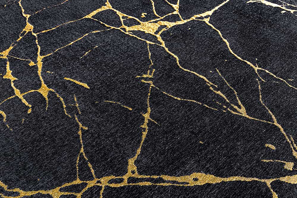 Design Teppich MARBLE 240x160cm schwarz gold Marmor-Optik Flachgewebe