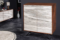 PURE Solid highboard 140cm Sheesham stone finish display case rosewood