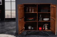 PURE Solid highboard 140cm Sheesham stone finish display case rosewood