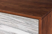 PURE Solid highboard 140cm Sheesham stone finish display case rosewood