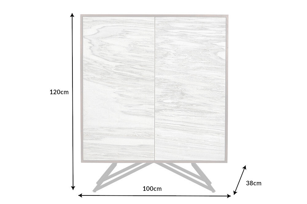 PURE Solid highboard 140cm Sheesham stone finish display case rosewood
