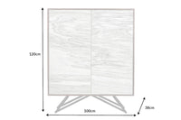 PURE Solid highboard 140cm Sheesham stone finish display case rosewood